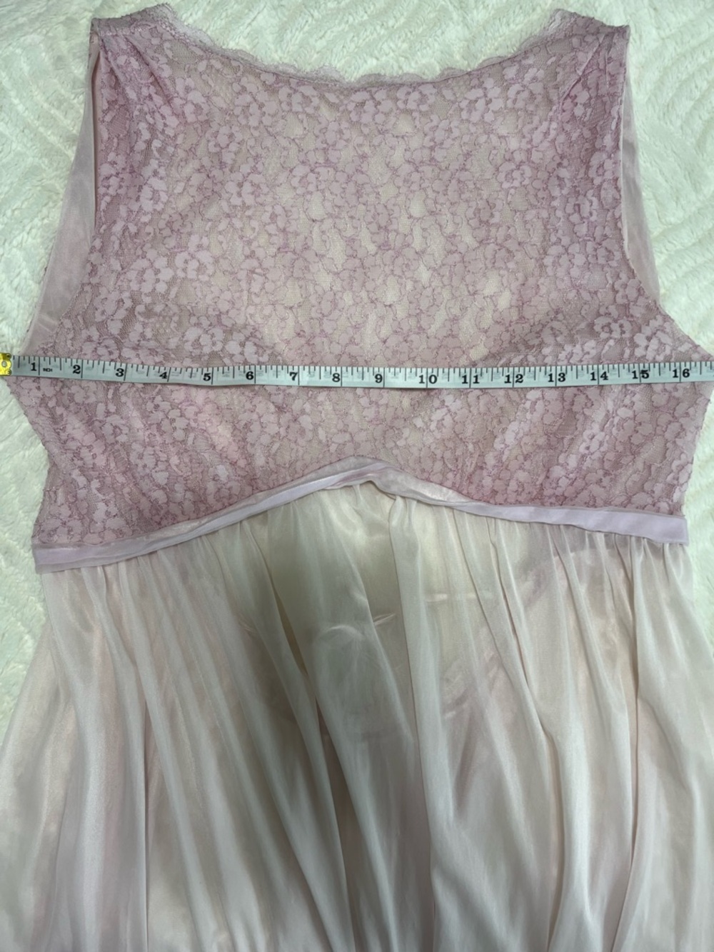 Vintage Sheer Pink Lace Nightgown Open Back Romantic Cottagecore Maxi Dress - Picture 11 of 11